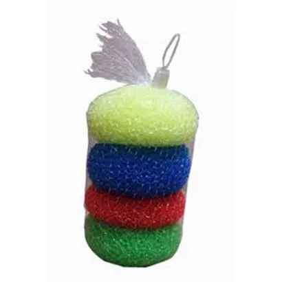 Dish Washing Plastic Sponge Multi Color 5 pcs